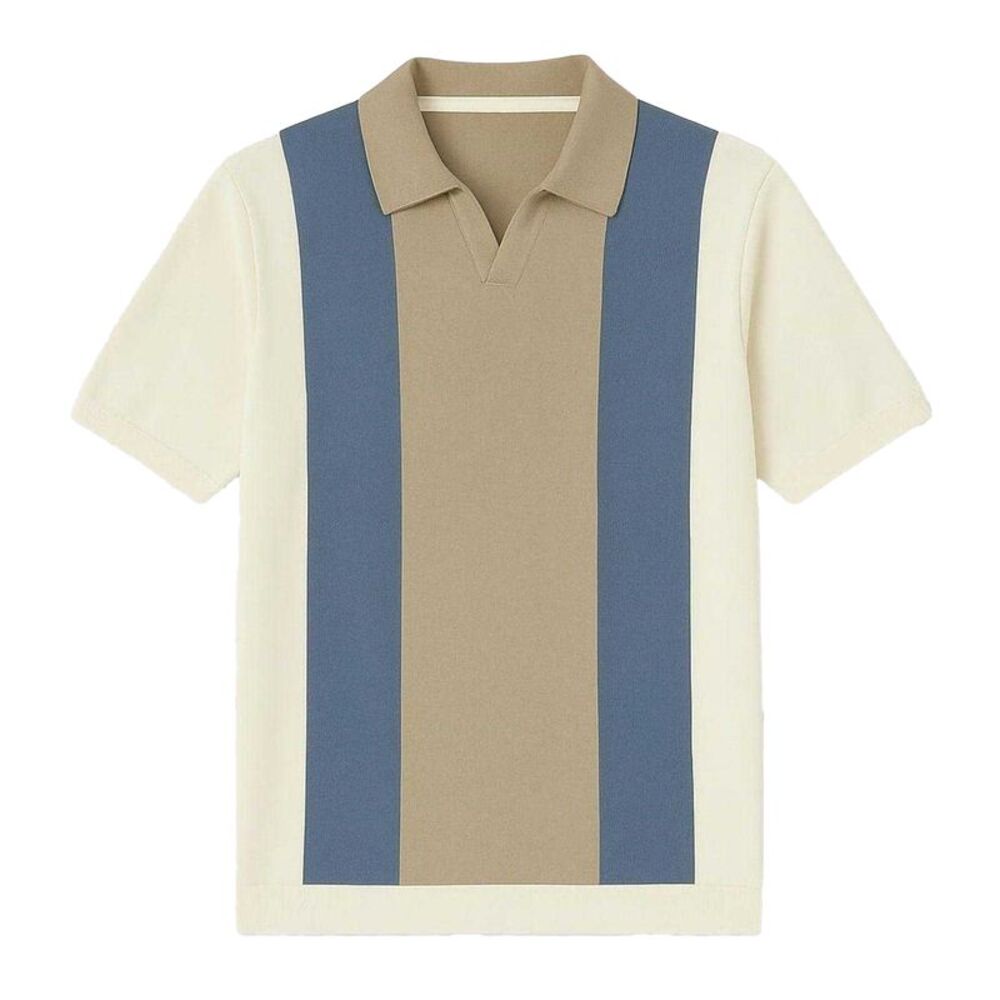 Firetrap Mens Colour Block Polo Shirt / Cream